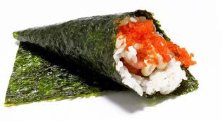 Temaki ebiten y salmón