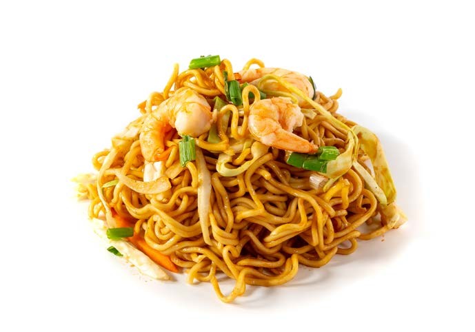 Yakisoba con gambas